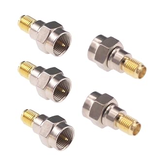 5pcs SMA Female to F Male RF Coax Coaxial Connector Adapter for LAN/LMR Wireless Antenna Devices/Coaxial Cable/WiFi Radios External AntennaF21-5