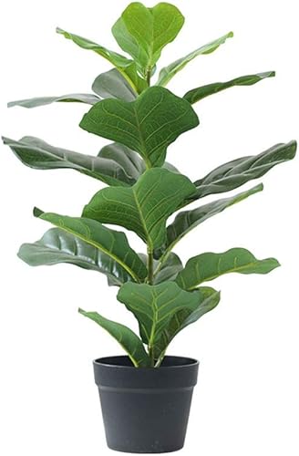 Árbol artificial MYBA Nordic grande para decoración del hogar, árbol artificial Ficus Lyrata, hojas verdes, hojas en maceta de imitación de PE