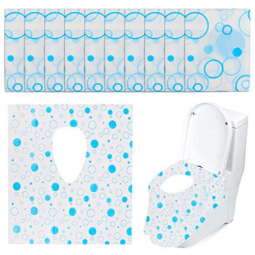 30PCS Protege WC Jetable, LncBoc Protection WC Jetable Protege Cuvette WC Jetable Housse de Siege de Toilette en Papier Biodegradable pour Toilettes Publiques Cover
