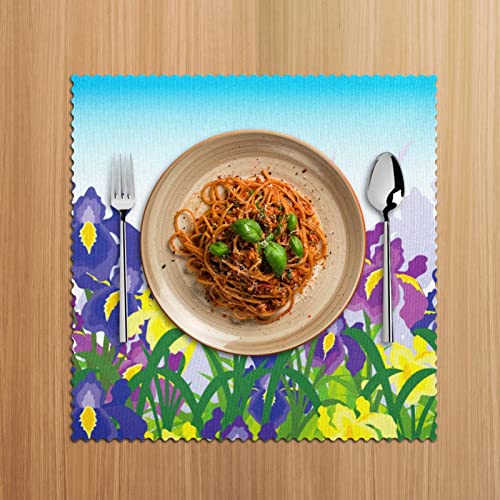 Set de table anti-rayure fleur d'iris pour stopper les taches de cuisine