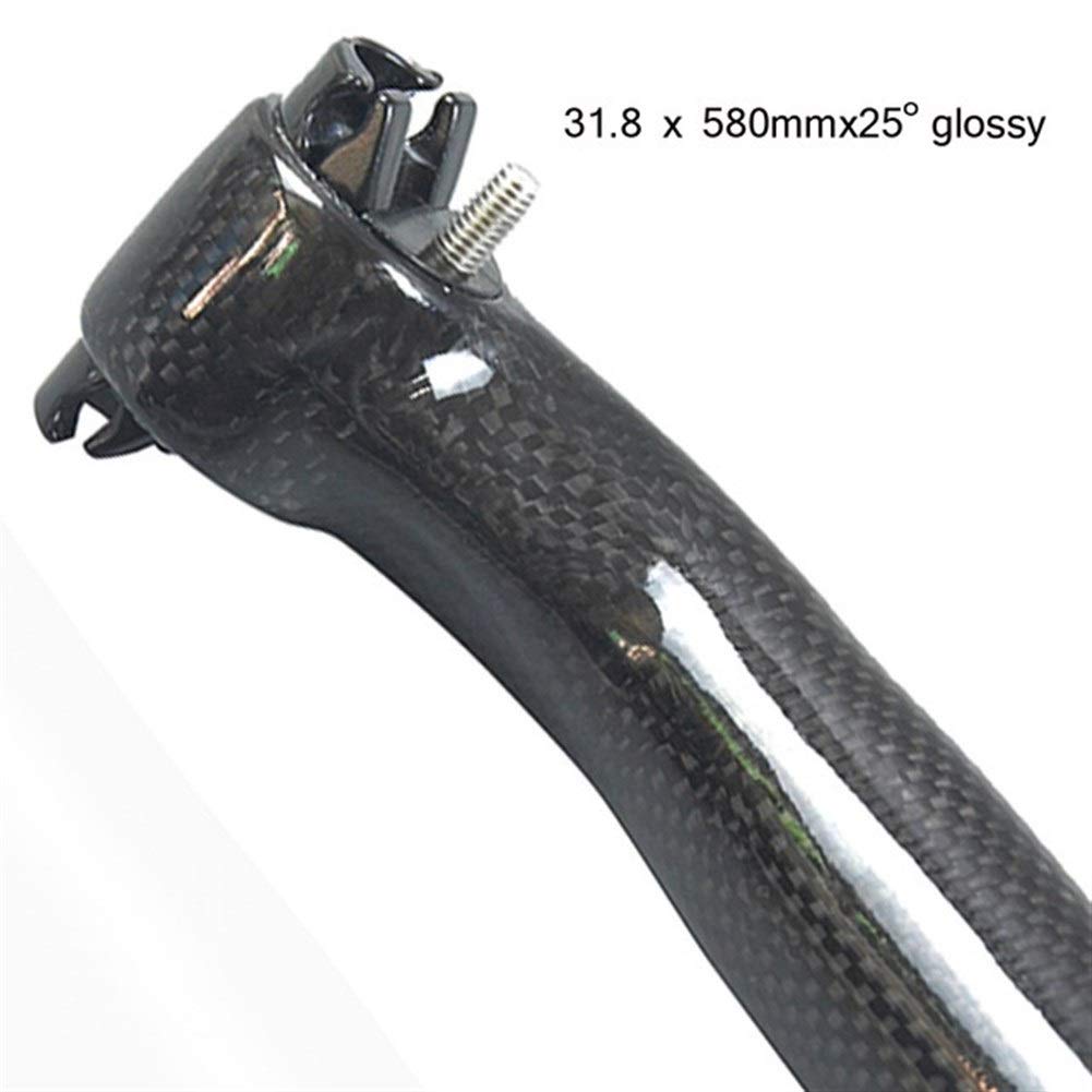 3K volle Carbon-Faser Folding Fahrrad-Sattelstütze 31,8 33,9 34,9 mm 580 mm Carbon-MTB Fahrrad-Sattelstütze Offset 5/25 Grad Radfahren Teile(31.8x580x25 Glossy) Sport & Freizeit