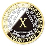 Silver & Gold 1-10 Years Alcoholics Anonymous Medallion AA Coin Capsule Included (Ten Years)