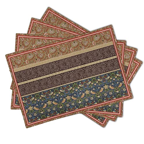 Boho Vintage Placemats Set Of 4 Modern Style Mat Placemat Washable Heat-Resistant Ethnic Tribal Paisley Pattern Polyester Table Mat Mats For Kitchen Dining Party Decor 12×18 Inch #TOP9
