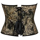 Damen Miederhose Damen Shapewear Tops Bustier Bandeau Korsett Body für den Alltag und Outfits Nahtloser Komfort mit stilvollem Druckdesign Braut Unterwäsche Rückenfrei (Black, S)