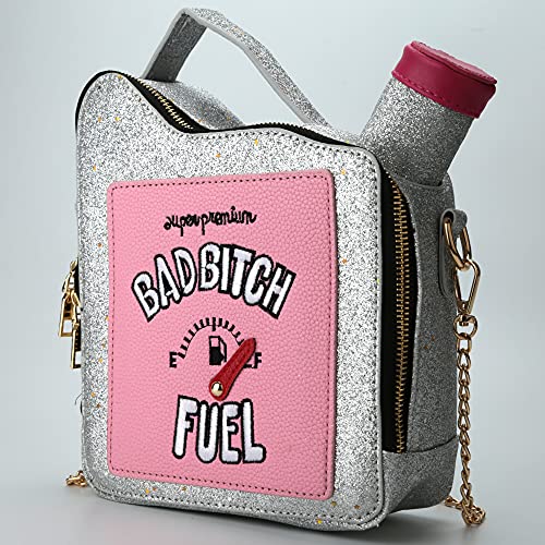 QiMing Gasoline Shoulder Handbag,Sequins PU CrossBody PursesTote Bag for Women2