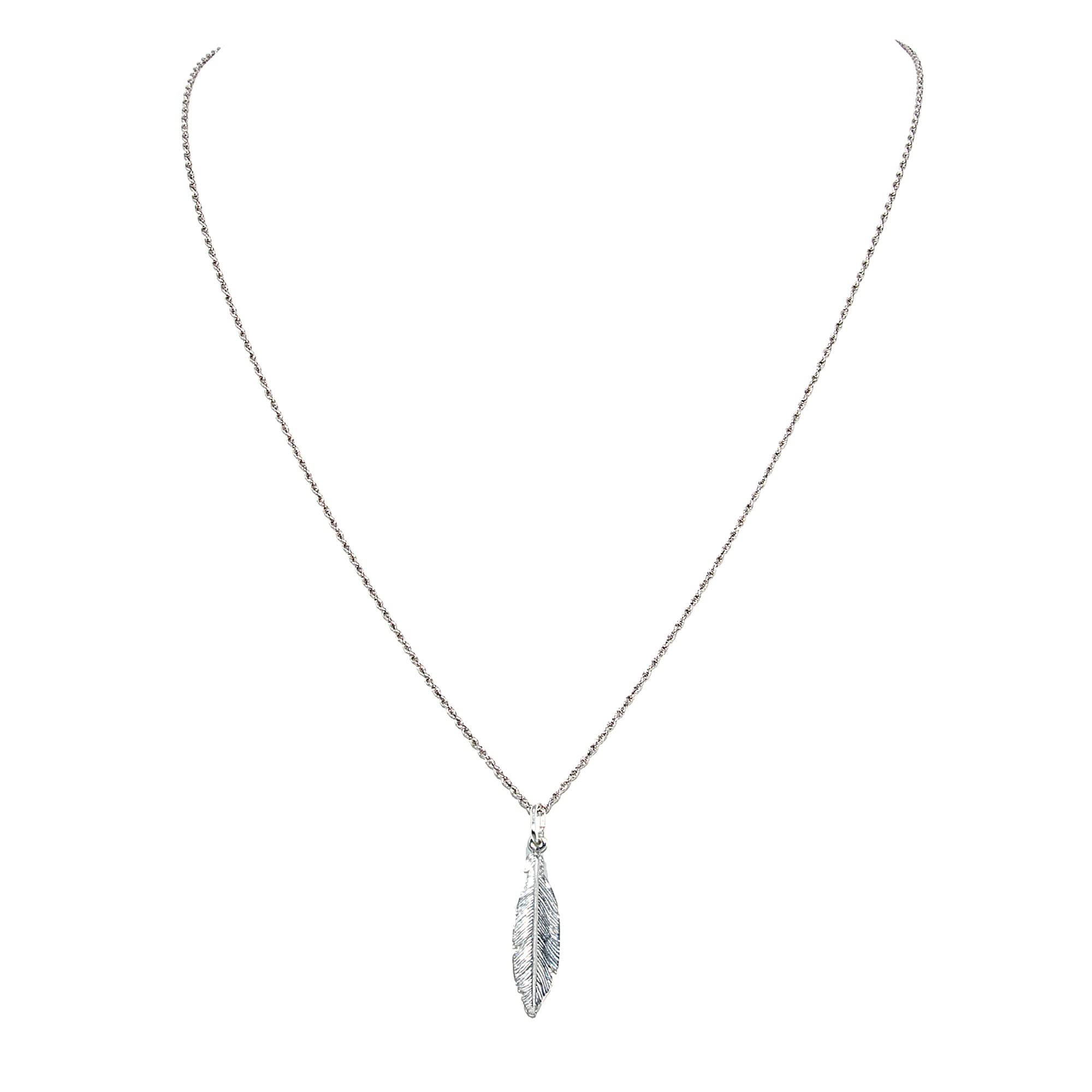 Diamond-Cut Kette Halskette 1,2 mm mit Kreuzanhänger und Feder 925 Sterling Silber Damen/Herren Halskette
