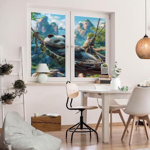 Vinilo Decorativo para Ventanas Sleeping Panda 27.6x47.2 pulg x2 miniatura 5