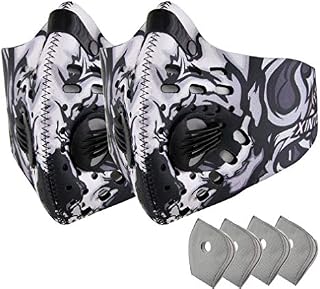 Cycling Half Face Dust Mask, 2 Pack Cool Breathing Riding Masks with 4