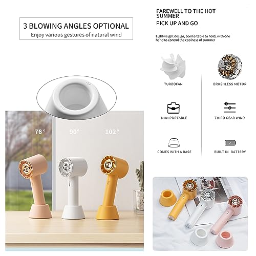 Super Mundo Tragbarer USB- Ventilator, 3 Geschwindigkeiten, tragbar, elektrisch für Büro, Zuhause, Reisen, Outdoor, Weiß (620)-2