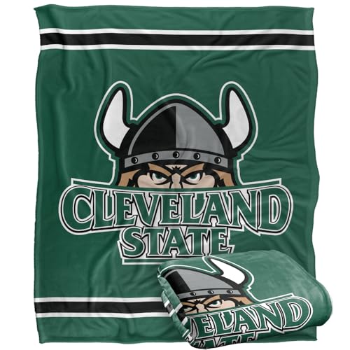 Cleveland State University Vikings Blanket, 50"x60" Primary Logo Stripes, Silky Touch Super Soft Throw