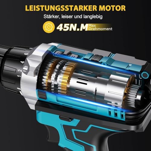 Image of 48V Cordless Drill Machine For Home Use|Cordless Screw Driver Machine|2-Speed, 0-1500Rpm|1-10Mm Chuck For Home Use|Drilling, Wood, Metal And Pvc Etc.|Heavy Duty, 1500 Mah Battery
