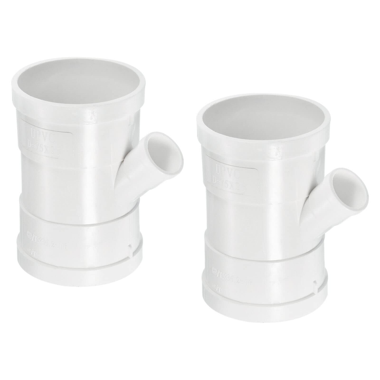 Tool parts 2Pcs PVC Water Pipe 3 Ways Reducing Y Fitting 75x25mm ID Tube Tee Reducer