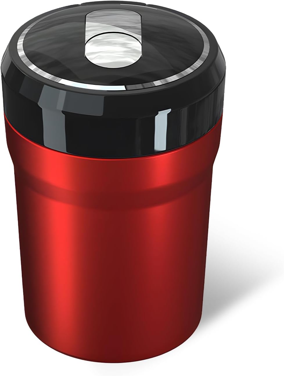 Car Ashtray with Lid, Detachable Smokeless Cigarette Trash Can with LED Light, Portable Cylinder Cup Holder Ash Tray Easy Clean Up Butt Bucket for Vehicle Home Office (Black)