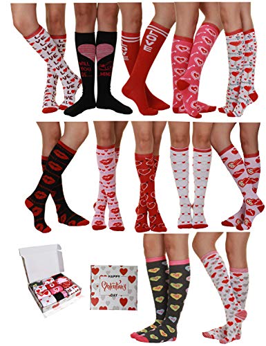 Gilbins Women Holiday Christmas Valentines Day Irish Patricks Halloween Knee High Gifts Socks 12-Pair