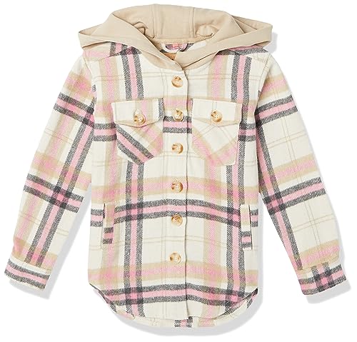 [BLANKNYC] girls Hooded Plaid ShacketJacket