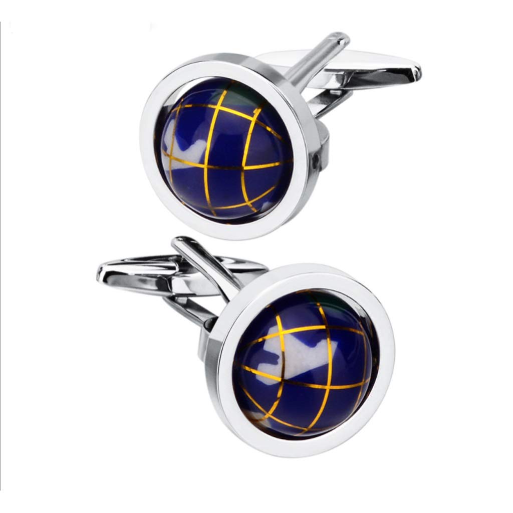 Gemelli Matrimonio Gemelli Da Uomo Con Mappa Del Mondo - Set In Ottone Lucido Per Camicia, Ideale Per Matrimoni E Occasioni Speciali Regalo Uomo