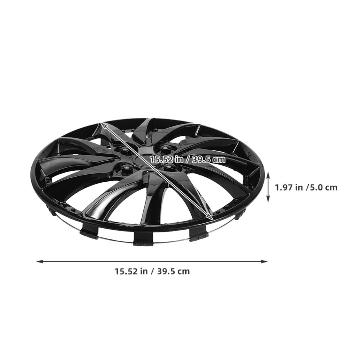 Copriruota 14 Pollici 2 Pezzi Coprimozzi Nero Plastico Resistente Stradale per Cerchi Auto di Automobili