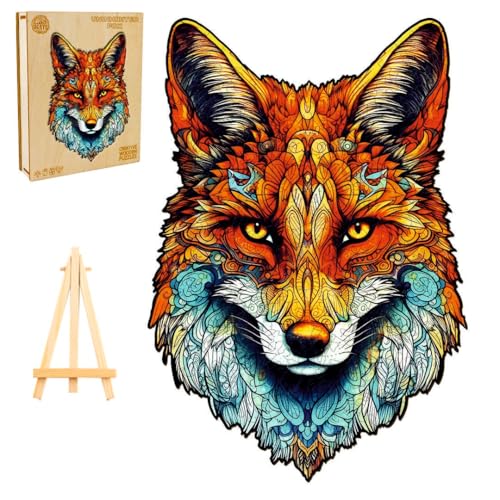 PASJO - Puzzle de madera para adultos con diseño de zorro, 300 piezas, 39 x 36,8 cm -...