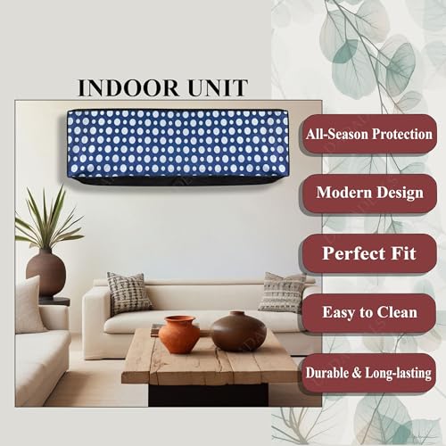 Image of Split AC Cover Combo Set 1.5 Ton | Indoor Outdoor Waterproof & Dustproof Protection | Durable, Breathable Fabric | These Covers Help Maintain Airflow | Blue Dot