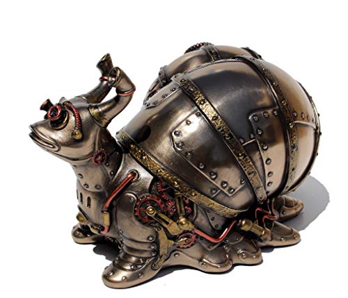 Veronese Design 4.5" Tall Steampunk Giant Land Snail Hidden Trinket Box Cold Cast Resin Antique Bronze Finish #TOP6