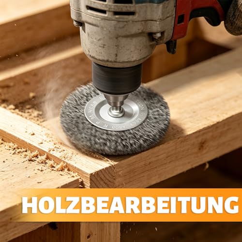 10-Teilig Drahtbürsten Set für gründliche Reinigung 1/4-Zoll-Schaft