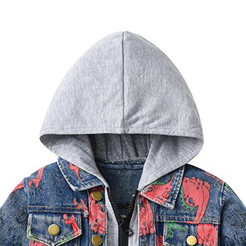 Toddler Boys Girls Long Sleeve Winter Warm Outwear Vest Jacket Jean Coat Dinosaur Printing Toddler Girl Hoodie3