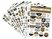 Essentials Weekly Planner Stickers, Black & Gold Set of 575 Stickers