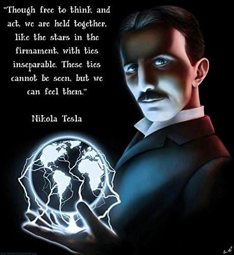Though Free to Think…Nikola Tesla Quotes Poster Print (12 inch X 18 inch, Rolled)