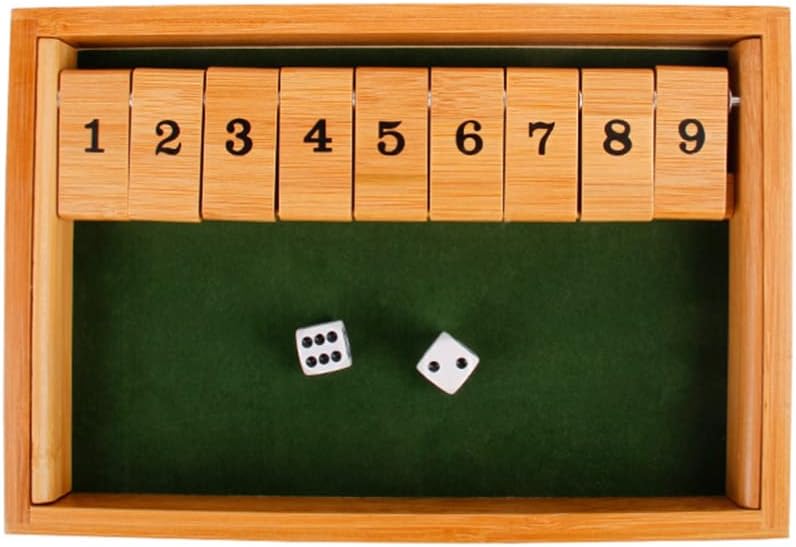 Artibetter ボックスゲーム2プレーヤー木製ボードダイスゲームクラシックファミリーダイスゲームテーブル数学ゲーム大人と子供ボードゲームのパーティー おしゃれ