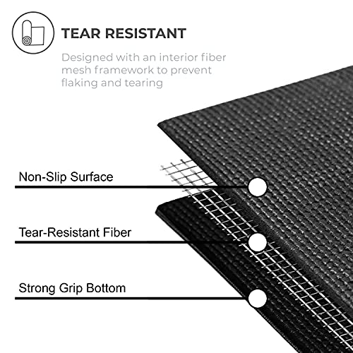 Deluxe Studio Thick Yoga Mat Roll (24"X 6Mm X 50 Ft) (Black) #TOP4