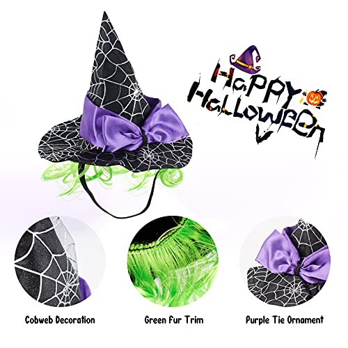 Enjoying Cat Halloween Costume Puppy Witch Hat Cat Wizard Hat Wig Dog Cosplay Sorcery Hat #TOP4