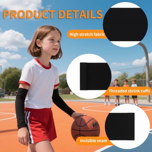8 PCS Armlinge Kinder, Armschoner Kinder, UV-Schutz Armstulpen für Basketball, Volleyball, Fußball und mehr, Bequeme Armstrümpfe für Sportaktivitäten für Jungen und Mädchen