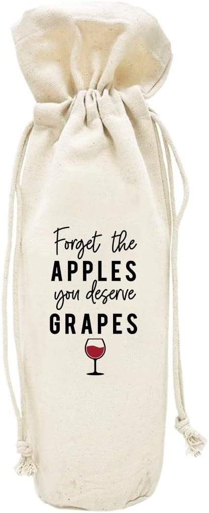 Andaz Press Teacher Wine Bag, You Deserve Grapes, Wine Bottle Cover, Teacher Appreciation, Funny Teacher Gifts, Canvas Wine Bag, Teacher Bag Teacher Summer Gifts Teacher Wine Bag 1-Pack