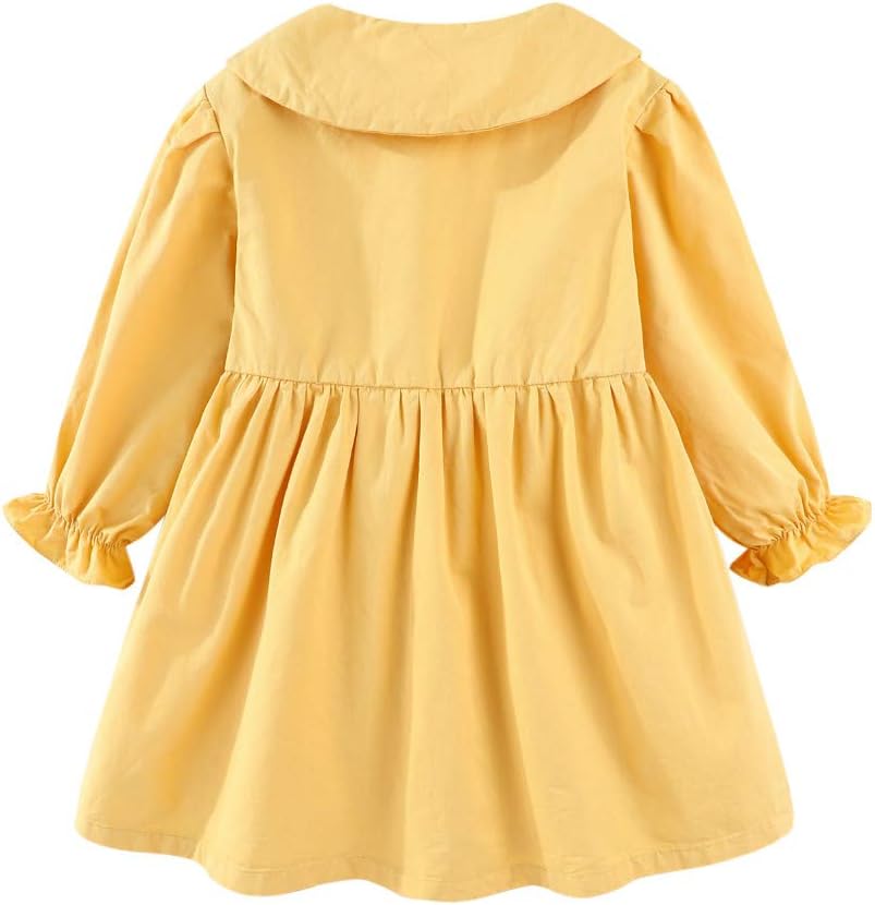 Mud Kingdom Girls Drees Peter Pan Collar Ruffle Lace Collared Long Sleeve Dress 2-8 Years - Image 3