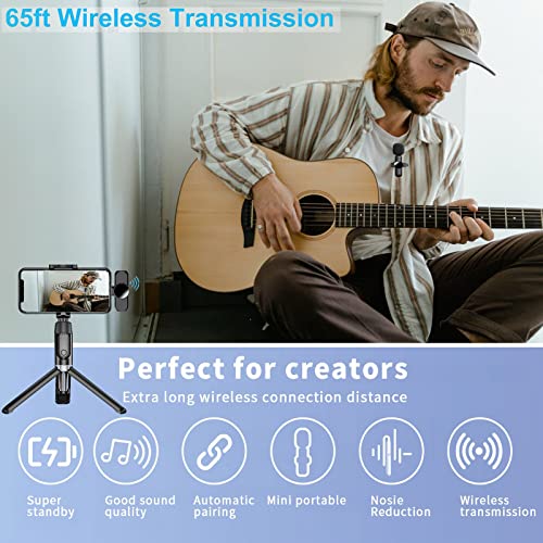 Wireless Lavalier Microphone For Android Phone, Plug-Play Cordless Omnidirectional Condenser Recording Mic With Noise Reduction And Auto Sync For Video Recording, Vlog, Youtube, Tiktok, Interview #TOP1