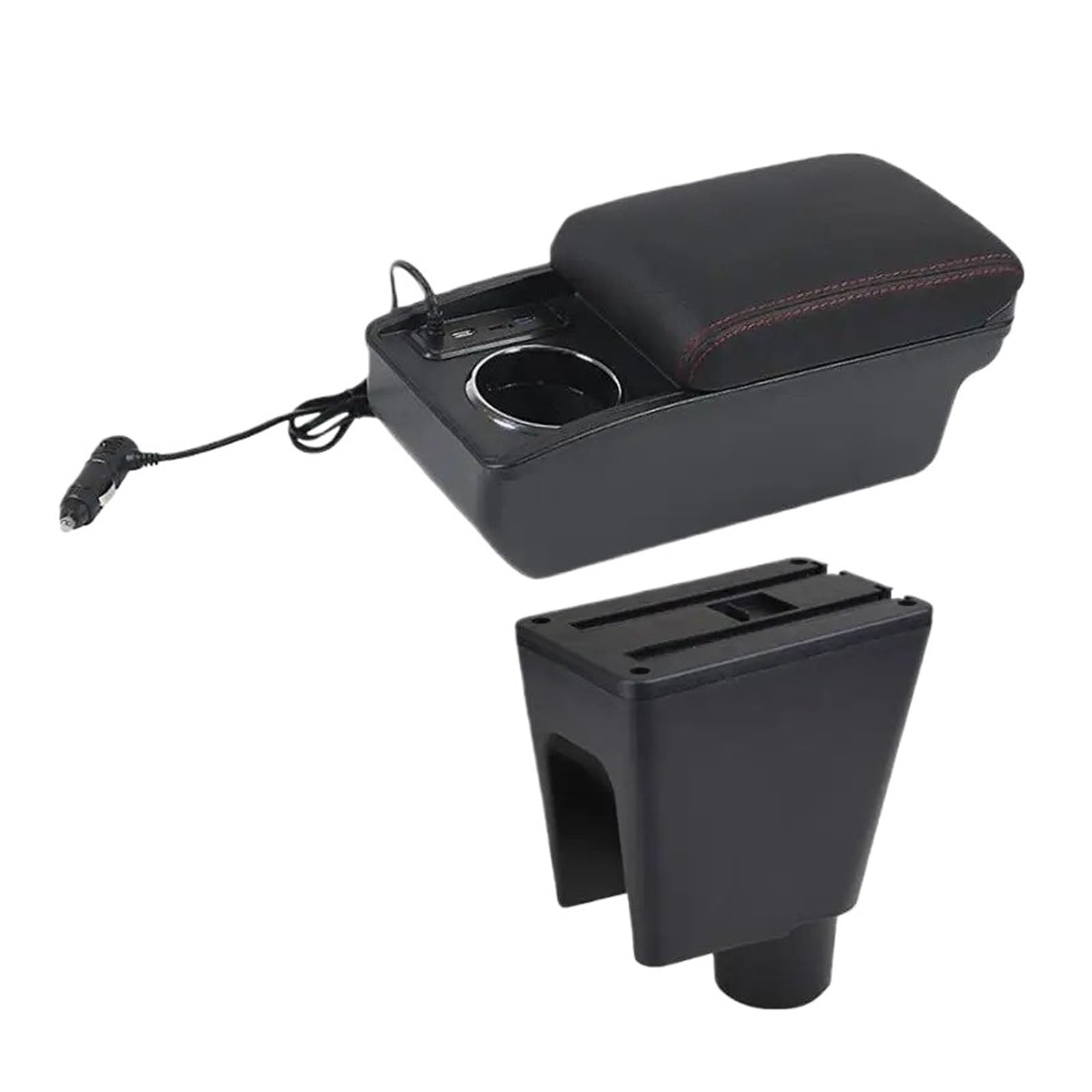 UMDJJU For Chevrolet For Spark 3 III For Aveo T200 Car Armrest Box For Arm Rest Center Console Storage Car Centre Console Armrest Box(E2 Red Line)