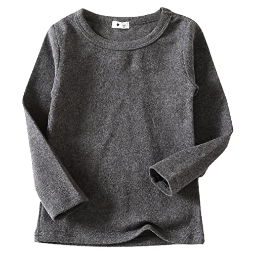 Image of POBIDOBY Toddlers Long Sleeve T-Shirt Soft Cotton Top Tees for Girls and Boys 1-Pack