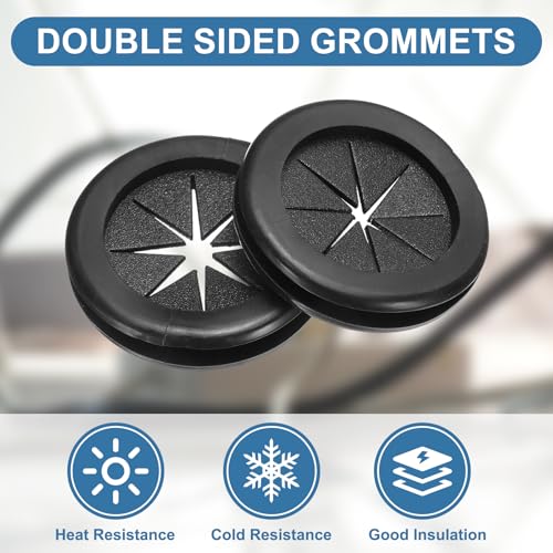 Bouchons ronds double face avec attaches de câble intégrées pour sécuriser vos fils