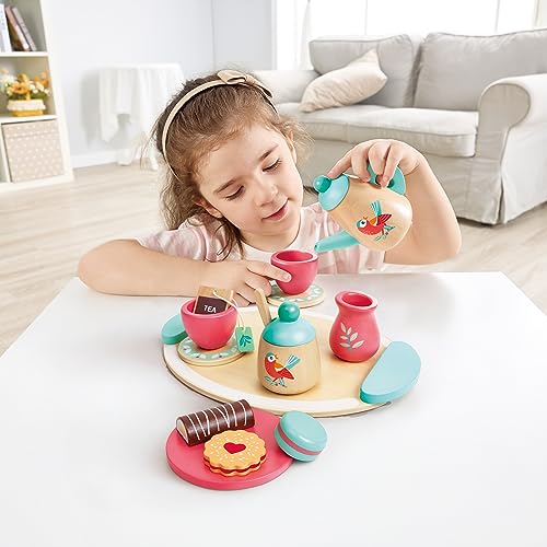 Hape Kinder-Teeservice aus Holz - Küchenzubehör, Rollenspiel, Spielzeug Tee-Set für Kinder, realistisches Rollenspiel und Lernspielzeug, Kinderküche Zubehör, nachhaltiges Holzspielzeug, ab 24 Monaten