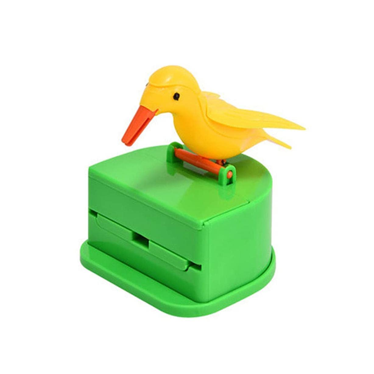 Wdwdw Yellow Toothpicks Dispenser Toothpick Box Fashion Bird Holder Plastic Desktop Cute Pressed Creative Automatic Holder