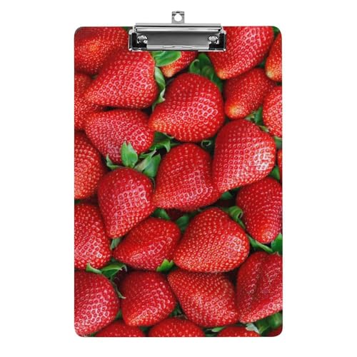 クリップボード A4 縦型 イチゴ柄 いちご 苺 ファイルボード 壁掛け 画板 書きやすい お会計ボード て持ち運びやす 文書整理 文房具 会議パッド 事務用品 メモ 学校 家庭用バインダー