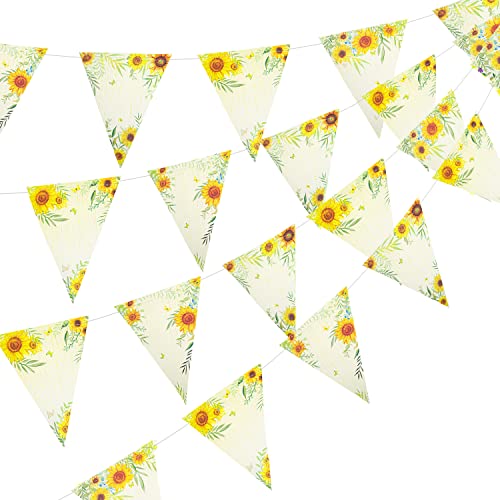Cheerland Sonnenblumen-Dreiecksbanner Sommer Party Flagge Abschlussfeier Luftschlangen Ruhestand Girlande Hochzeit Hintergrund Brautdusche Babyparty Geburtstag Party Dekorationen Cover