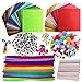 DOITEM Pipe Cleaners Crafts Set, Tuyaux Chenille et Pompoms avec Googly Eyes et bâtonnets Craft Assortiment de Couleurs Feutre de Tissu en Feutre Non tissé pour Bricolage 590 Pièces