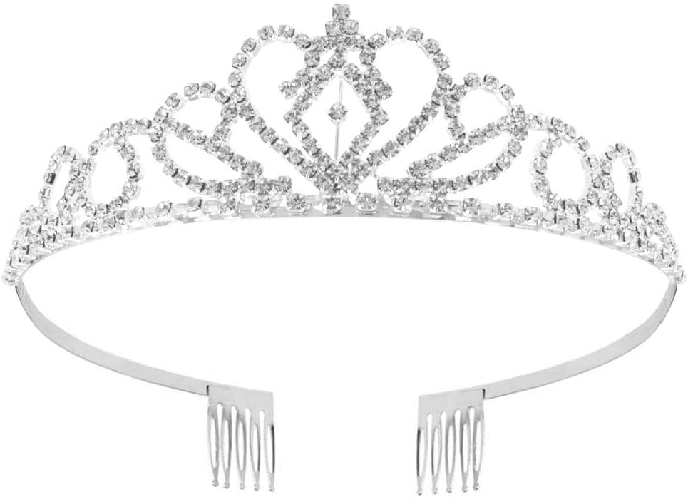 Princess Diamond Crown for Girls, Vintage Baroque Crystal Princess Diadem, Birthday Tiaras for Girl Prom Costume Party Accessories, Bridal, Royal Queen, Quinceanera, Birthday, Prom, Pageant Party