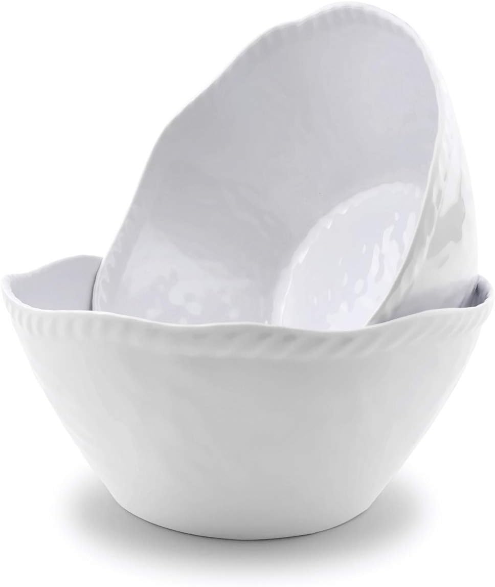 Exclusive Discount 90% Price Melamine Cereal Bowls Set - 28 oz/6 inch 100% Melamine Soup/Salad Bowls | set of 6, White | Break-resistant and Dishwasher Safe, BPA Free