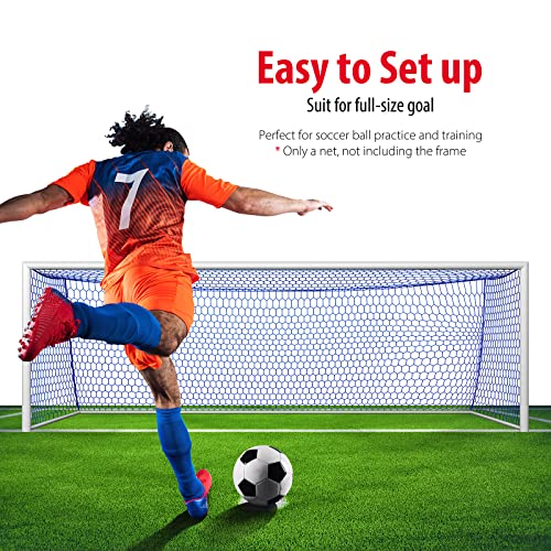 Xxxyyy Soccer Goal Net Replacement 24X8Ft, Professional On-Court Quality [8.4 Lbs, 4Mm Nylon], Upgraded Weather Resistance, Better Break Strength, Higher Abrasion Resistance- Blue (Net Only) #TOP5