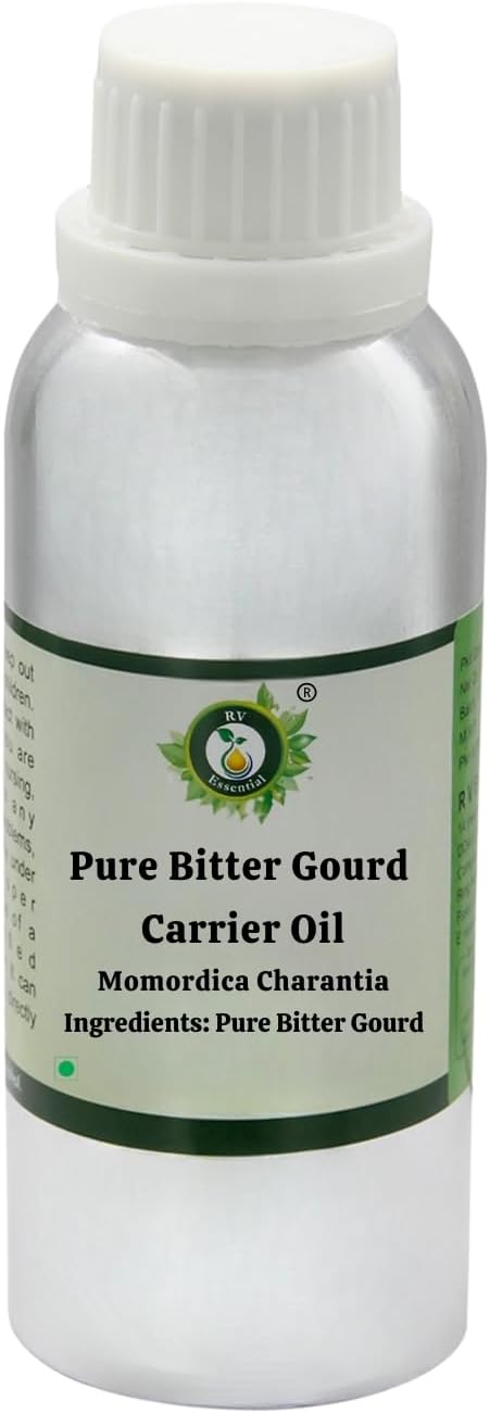R V Essential Pure Bitter Gourd Carrier Oil 630ml (21oz)- Momordica Charantia (100% Pure and Natural Cold Pressed)