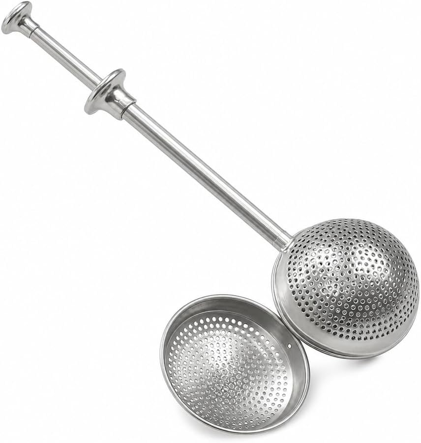 Fitto Stainless Steel Tea Strainer – Fine Mesh, Durable Loose Leaf Tea Infuser with Long Handle for Easy Brewing – Reusable, Rustproof Tea Filter for Cups, Mugs, and Teapots – Dishwasher Safe