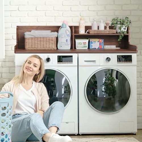 image for DTK Washer Dryer Wood Countertop with Shelf, Laundry Topper with Non-S