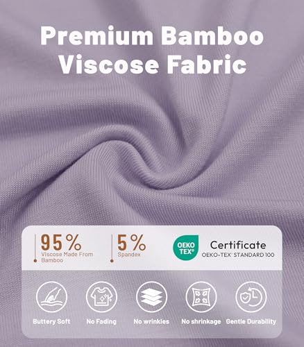 NACHILA Pajamas for Women-Viscose Made from Bamboo,Sleeveless Top and Pajama Shorts Sets Cool Sleepwear Ruffle Sleep Pjs Violet Large — view 6